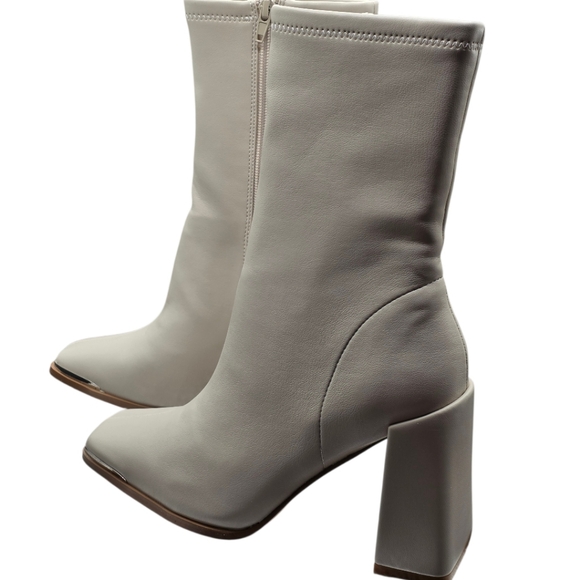 Chinese Laundry Marvin Cream Stretch Square Toe Block Heel Boot Size 7 NIB - Picture 8 of 10